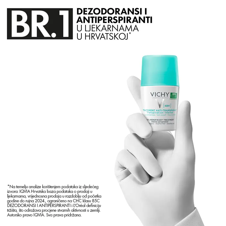 Vichy Dezodorans roll-on za regulaciju prekomjernog znojenja 50 ml