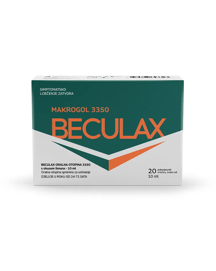 Beculax Makrogol 3350 oralna otopina, 20 x 10 ml
