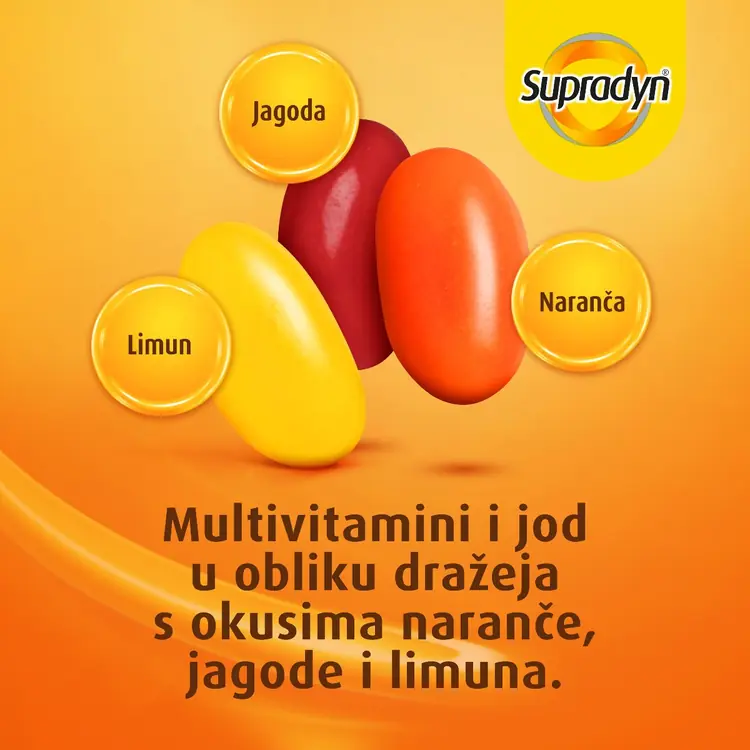 Supradyn Kids dodatak prehrani, 60 dražeja sa 9 vitamina, cinkom i jodom