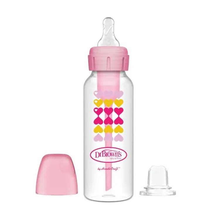 Dr. Brown's Options + Anti Colic to Sippy bočica, 250 ml, usko grlo, ROZA