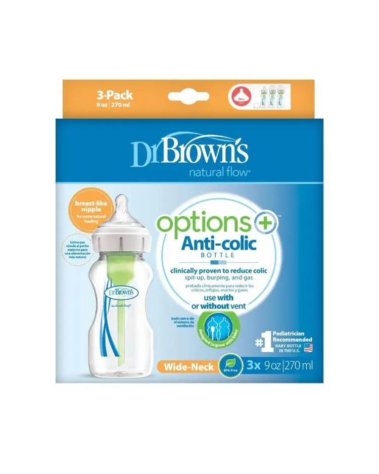 Dr.Brown's Options+ paket sa 3 polipropilenske bočice 270 ml široko grlo