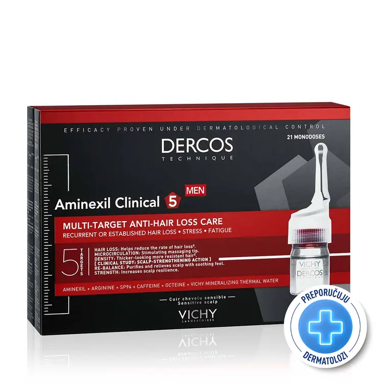 Vichy AMINEXIL CLINICAL 5 tretman protiv ispadanja kose za muškarce 21 ampula