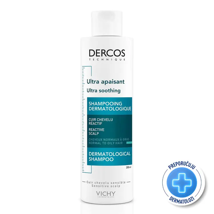 Vichy Dercos šampon za umirivanje osjetljivog vlasišta za normalnu do masnu kosu 200 ml