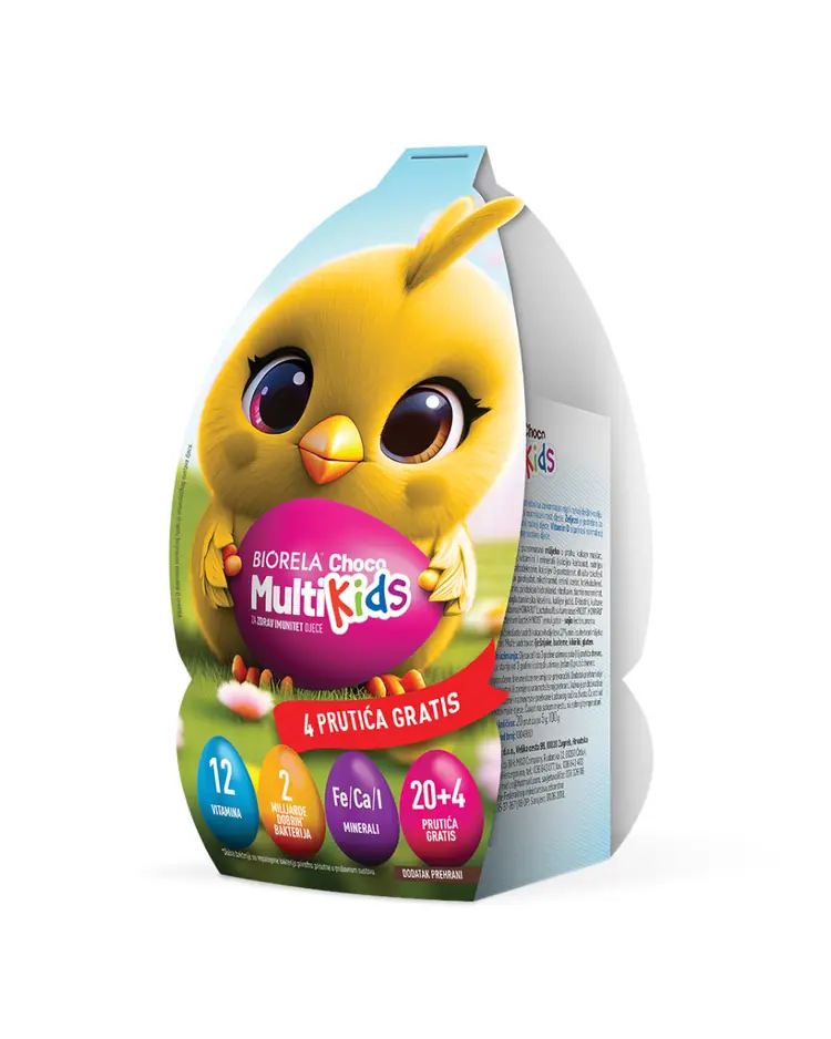 Biorela Choco Multi Kids Pile 20+4 gratis