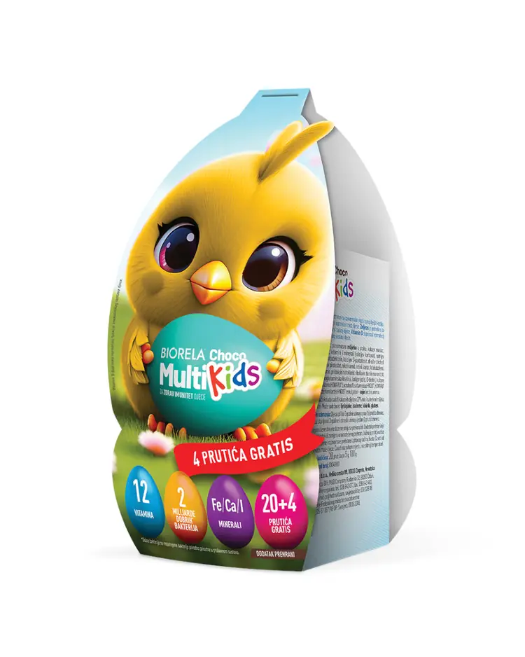 Biorela Choco Multi Kids Pile 20+4 gratis