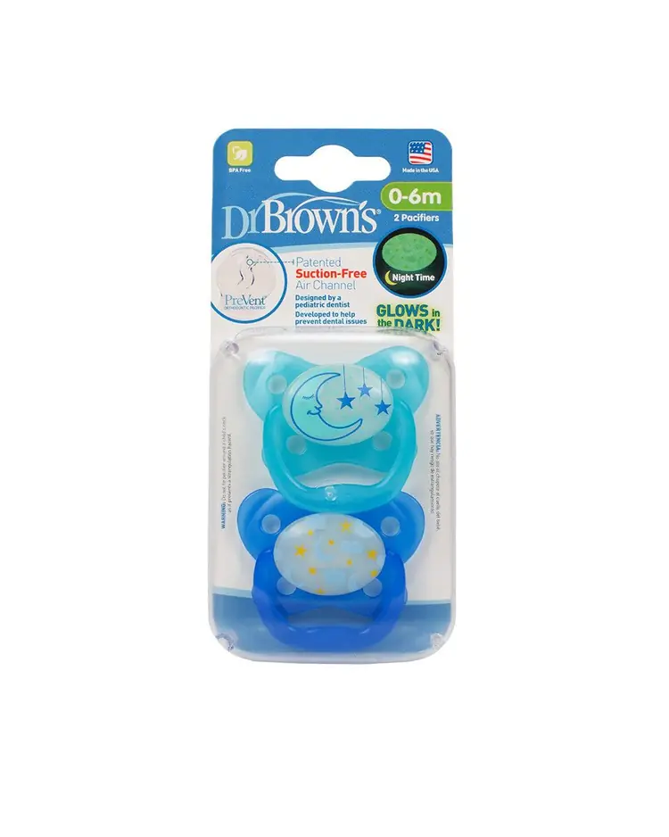 Dr. Brown's Advantage duda varalica Razina 1 (0 - 6 mjeseci) svijetli u mraku, plava, 2 kom