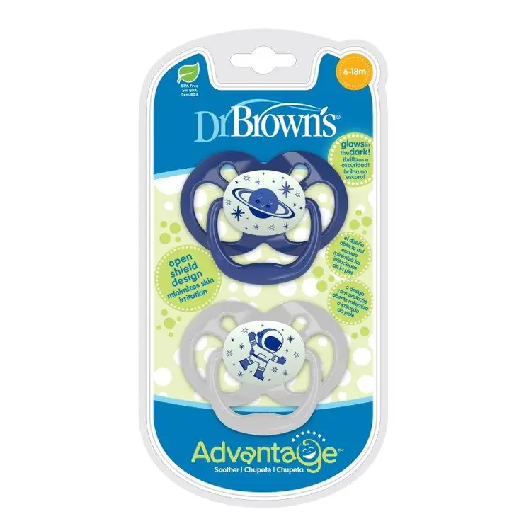 Dr. Brown's Advantage duda varalica Razina 2 (6 - 18 mjeseci) svijetli u mraku, plava, 2 kom