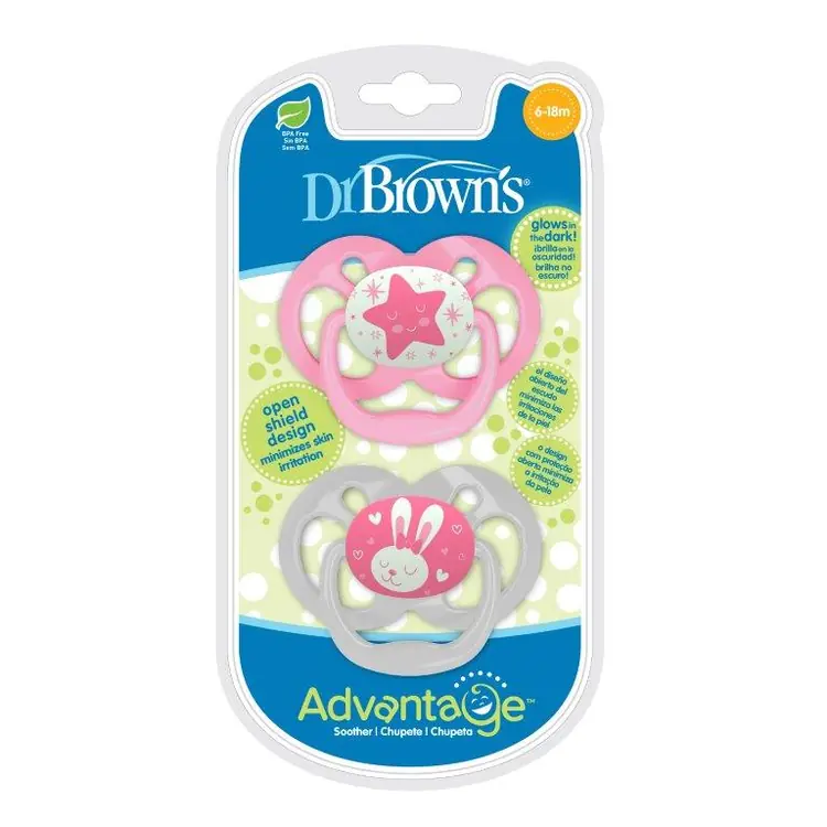 Dr. Brown's Advantage duda varalica Razina 2 (6 - 18 mjeseci) svijetli u mraku, roza