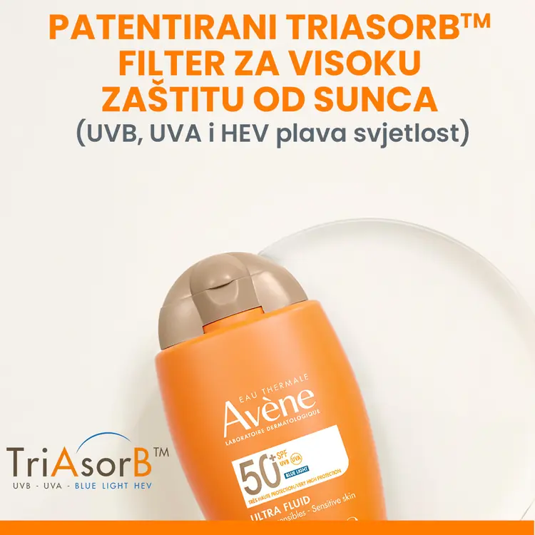 Eau Thermale Avène Vrlo visoka zaštita Ultra fluid tonirani SPF50+, 50 ml