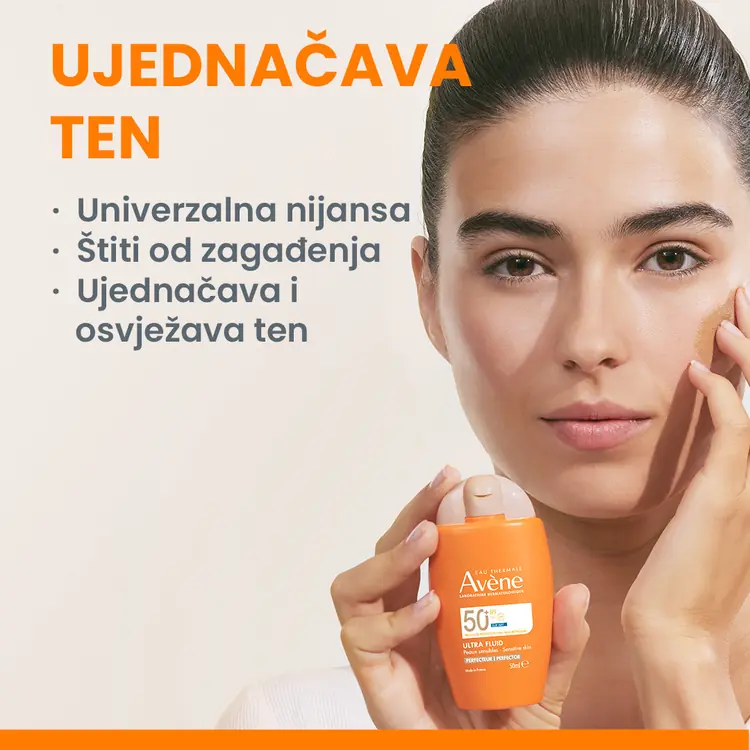 Eau Thermale Avène Vrlo visoka zaštita Ultra fluid tonirani SPF50+, 50 ml