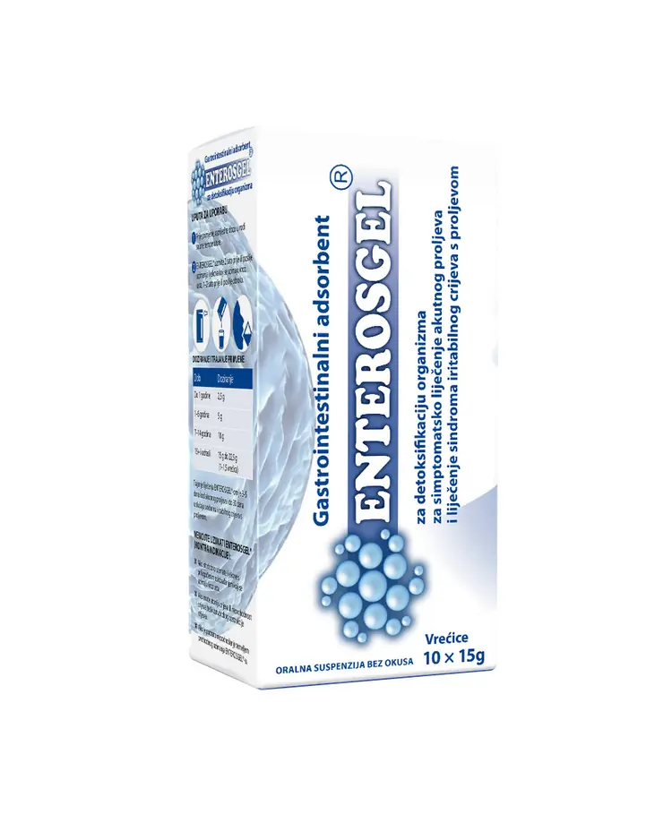 Enterosgel oralna suspenzija za liječenje proljeva, 10 vrećica x 15 g