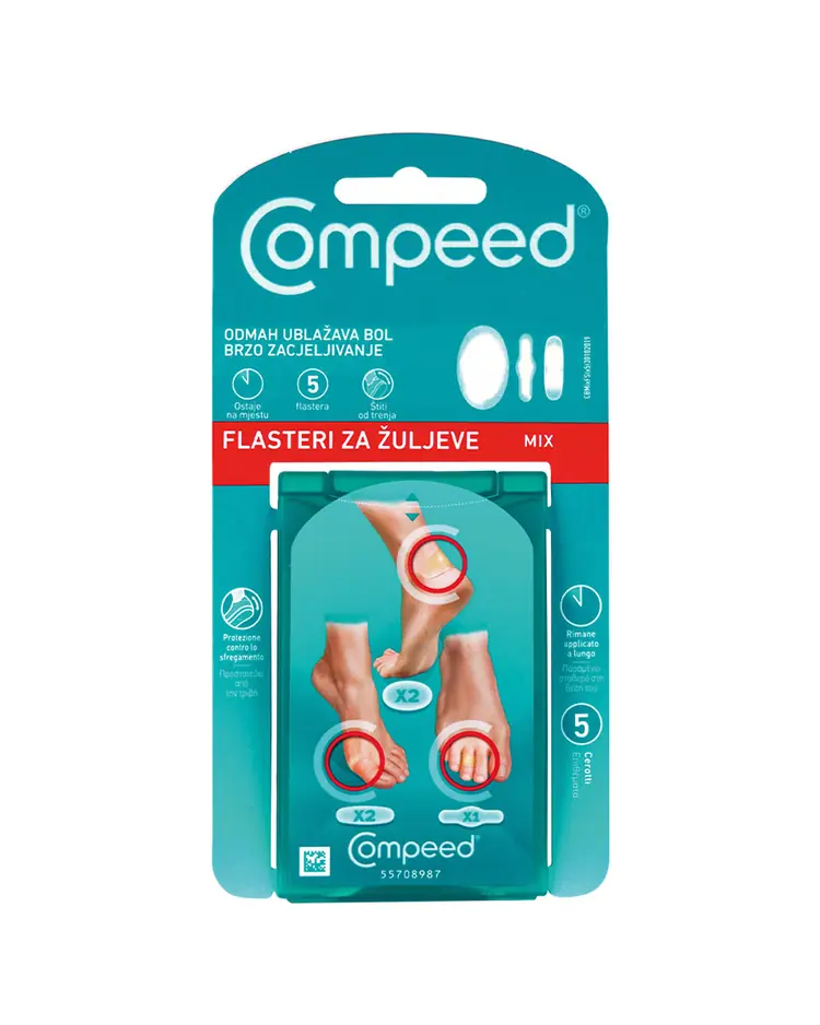 Compeed flaster za žuljeve, ublažavaju bol i potiču brzo zacjeljivanje. MIX, 5 flastera