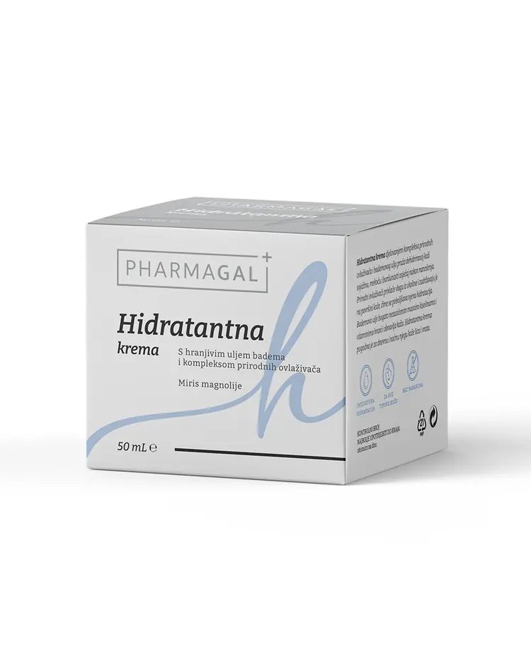 Pharmagal Hidratantna krema s uljem badema i kompleksom prirodnih ovlaživača, 50 mL kreme u lončiću