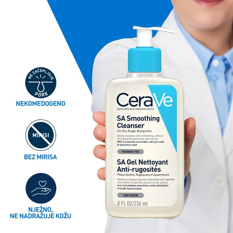 CeraVe gel za čišćenje suhe i grube kože sa salicilnom kiselinom od 236 ml sa pumpicom