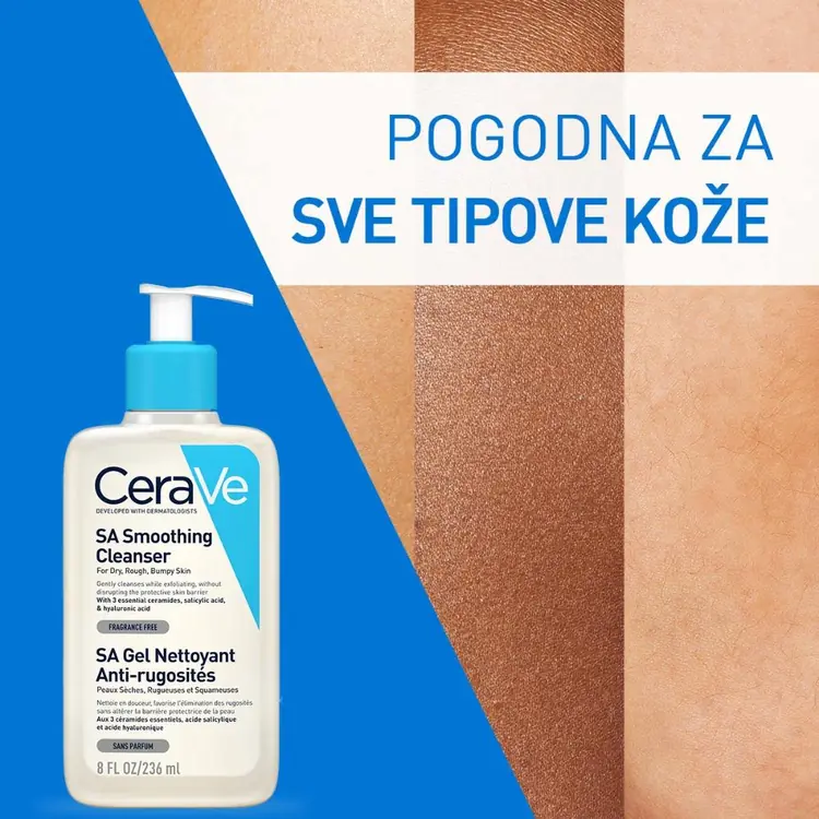 CeraVe gel za čišćenje suhe i grube kože sa salicilnom kiselinom od 236 ml sa pumpicom