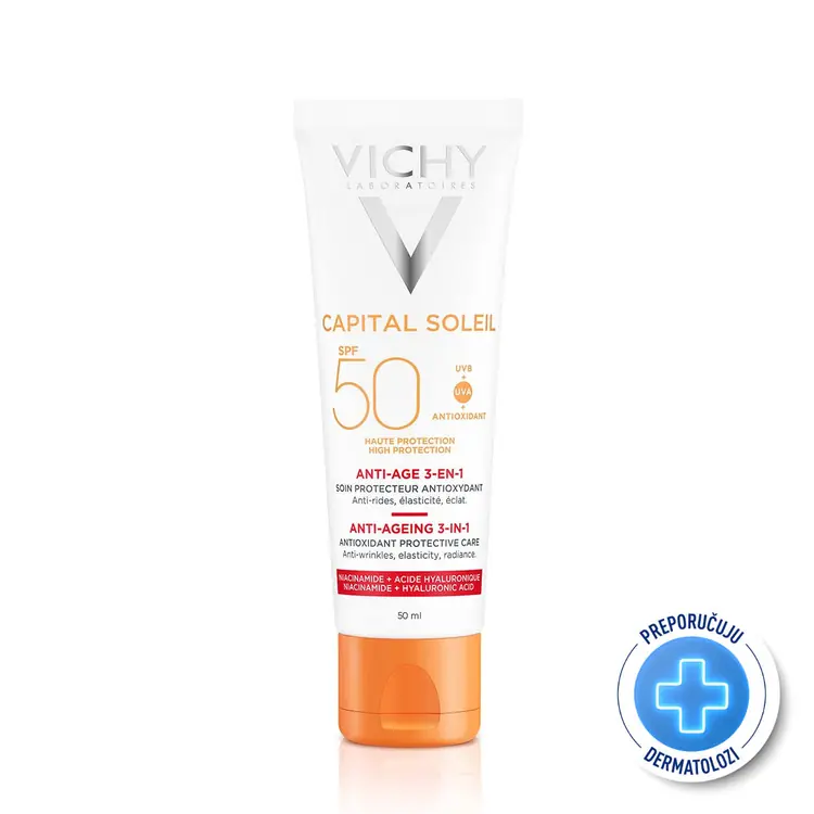Vichy Capital Soleil krema za zaštitu od sunca s anti-age efektom SPF 50 50 ml