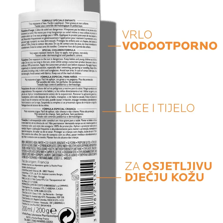 La Roche-Posay Anthelios Dermo-pedijatrijski Nevidljivi sprej SPF50+ 200 ml