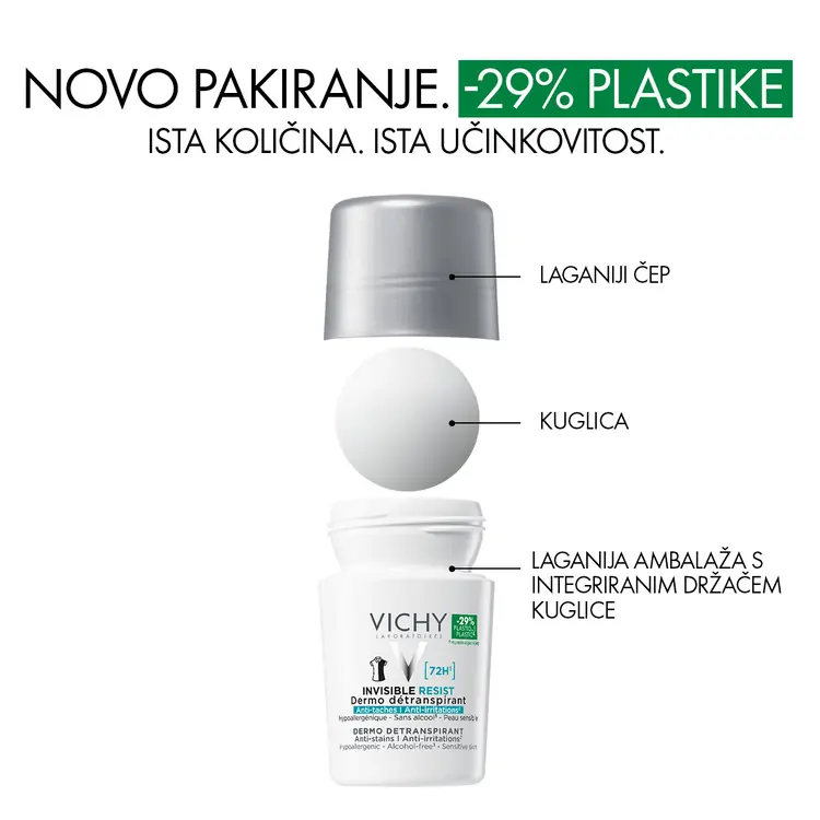 Vichy Dezodorans roll-on Invisible resist 72h*  50 ml