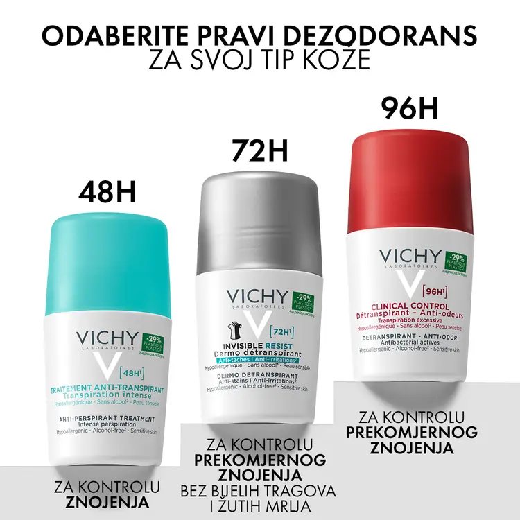 Vichy Dezodorans roll-on Invisible resist 72h*  50 ml