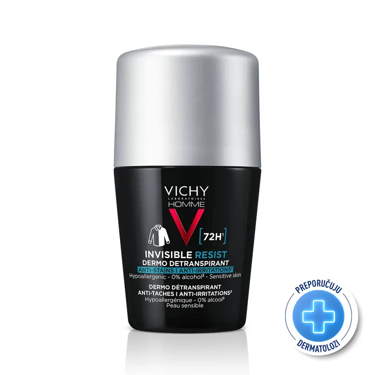 Vichy Homme Dezodorans roll-on Invisible resist 72h* 50 ml