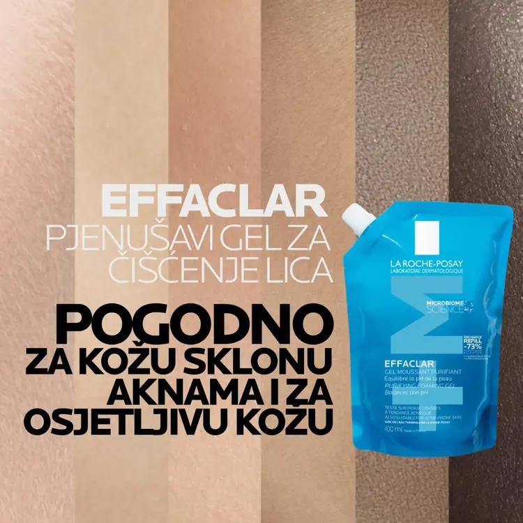 La Roche-Posay Effaclar gel za čišćenje lica, 400 ml + refill, 400 ml