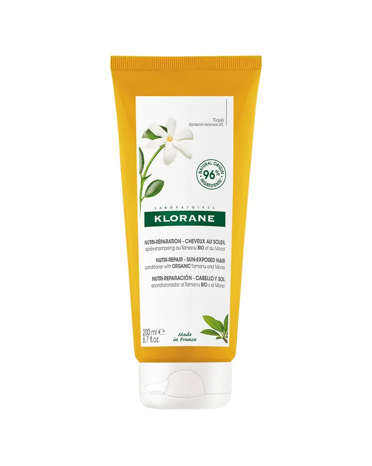 Klorane obnavljajući balzam s organskim Tamanuom i Monoiem za kosu izloženu suncu, 200 ml