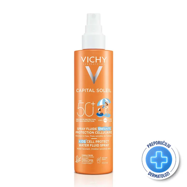 Vichy Capital Soleil Vodeni fluid za djecu u spreju 50+ 200 ml