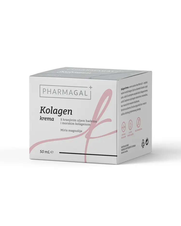 Pharmagal Kolagen krema s uljem badema i morskim kolagenom, 50 mL kreme u lončiću