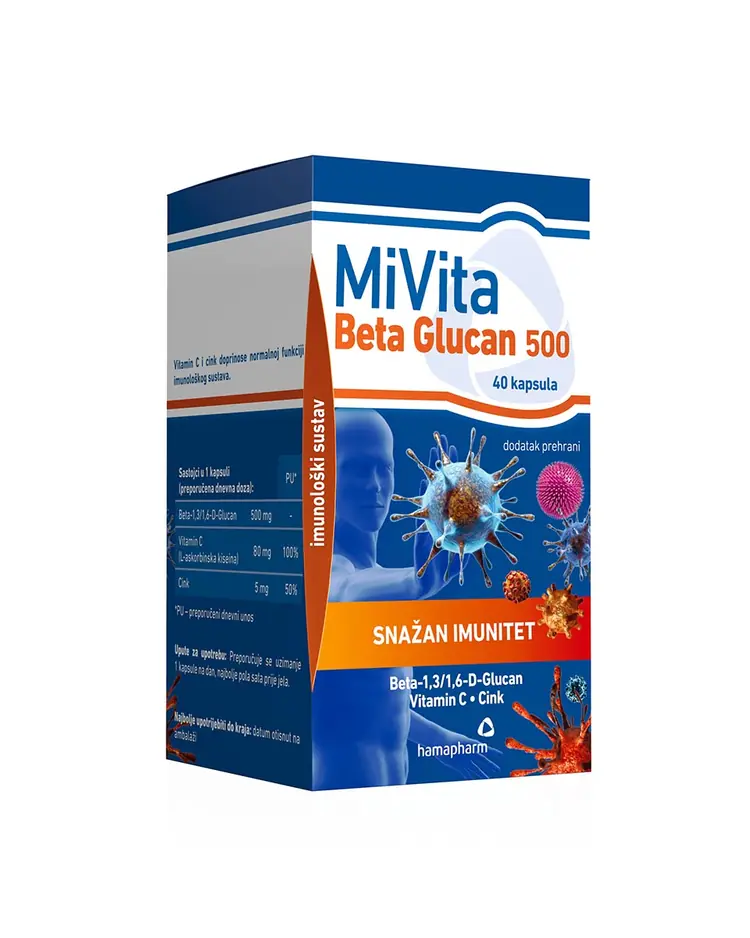 MiVita Beta Glucan 500, 40 kapsula