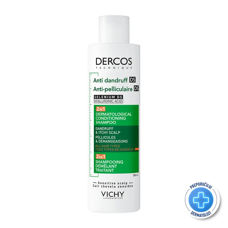 Vichy Dercos  šampon protiv prhuti DS  - 2 u 1: Dermokozmetički šampon i regenerator, 200 ml