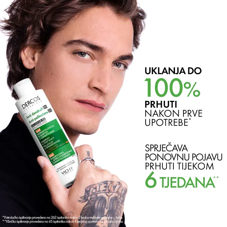 Vichy Dercos  šampon protiv prhuti DS  - 2 u 1: Dermokozmetički šampon i regenerator, 200 ml