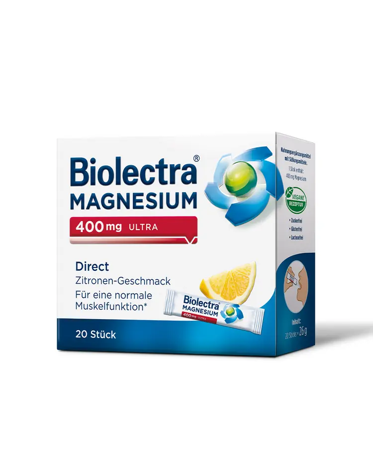 Biolectra Magnezij 400 mg Ultra Direkt, okus limun 20 vrećica