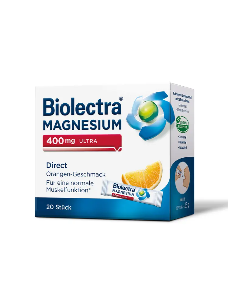 Biolectra Magnezij 400 mg Ultra Direkt, okus naranča 20 vrećica