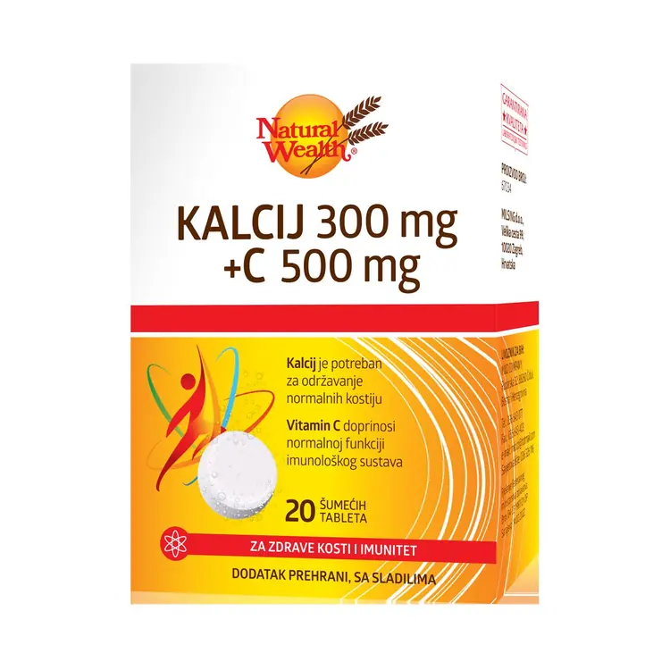 Natural Wealth Kalcij 300 + C 500 20 šumećih tableta