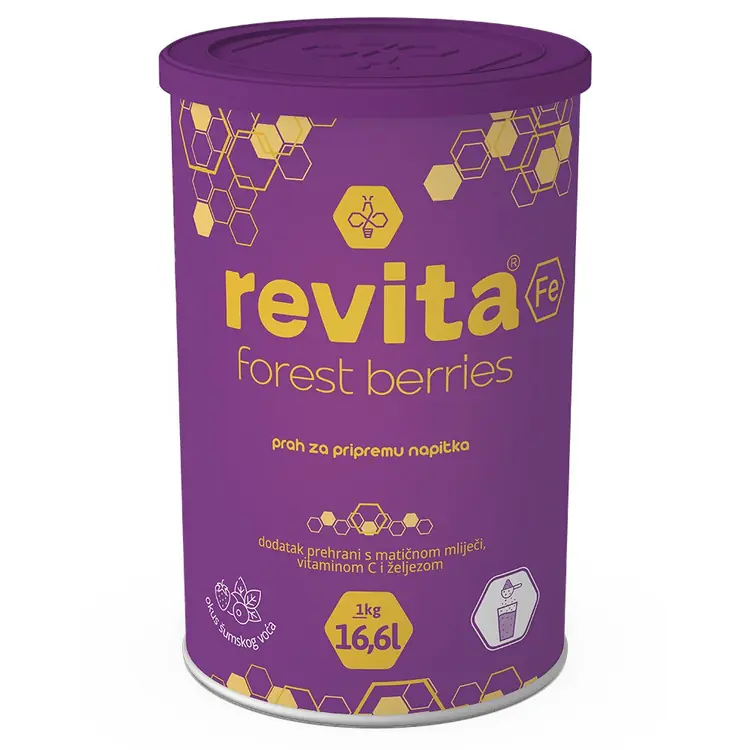 Revita Forrest Berries, dodatak prehrani sa matičnom mliječi, željezom i vitaminom C, 1000g