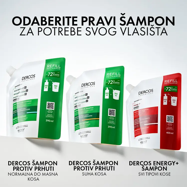 Vichy Dercos Energy+ šampon protiv opadanja kose, ECO REFILL 400ml