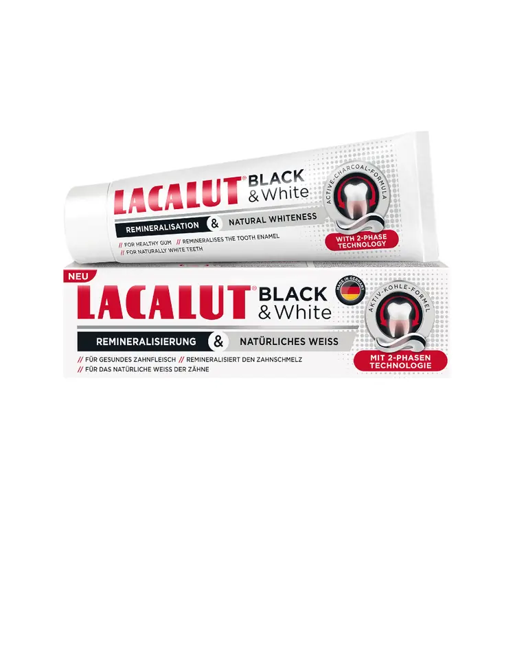 Lacalut Black & White zubna pasta, 75 ml