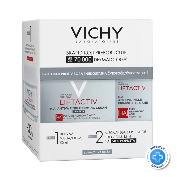 Vichy Liftactiv Protokol protiv bora i nedostatka čvrstoće suhe kože, 50 ml + 15 ml