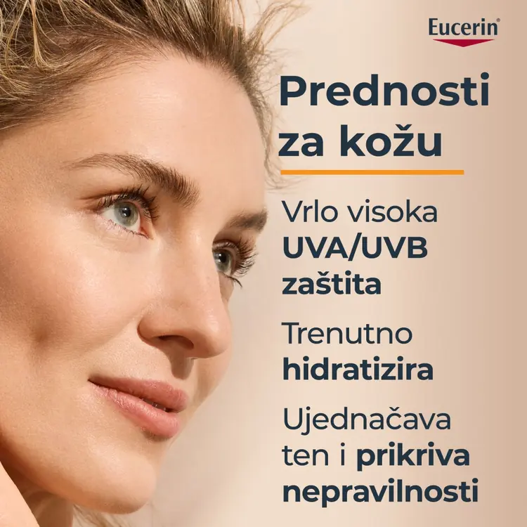 Eucerin Hydro Protect tinted fluid za zaštitu lica od sunca SPF 50+, svijetla nijansa, 50 ml