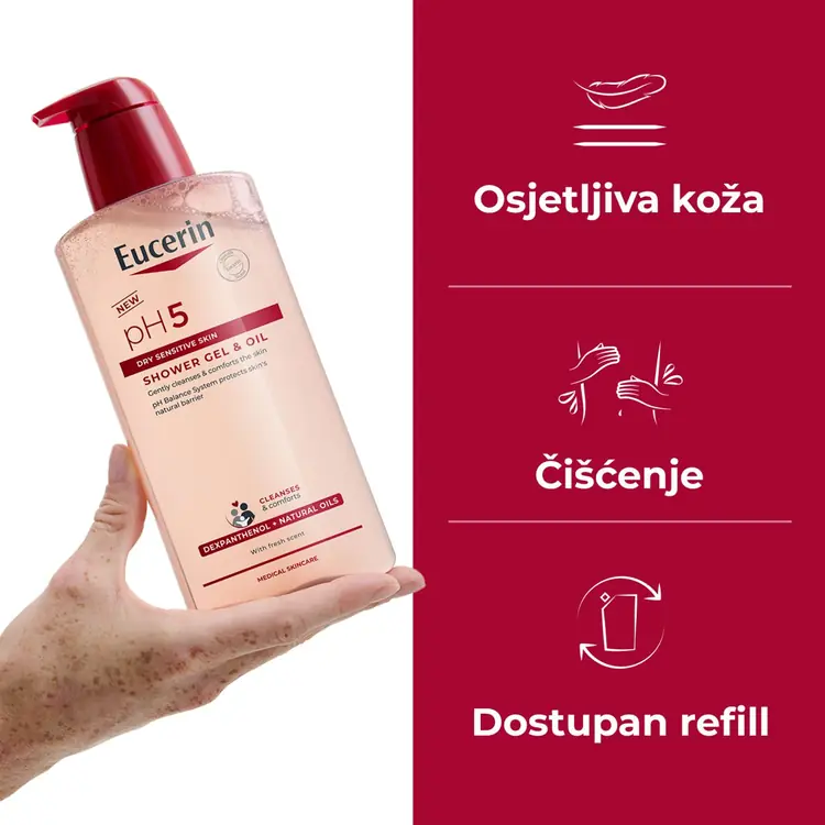 Eucerin pH5 gel i ulje za tuširanje, 400ml
