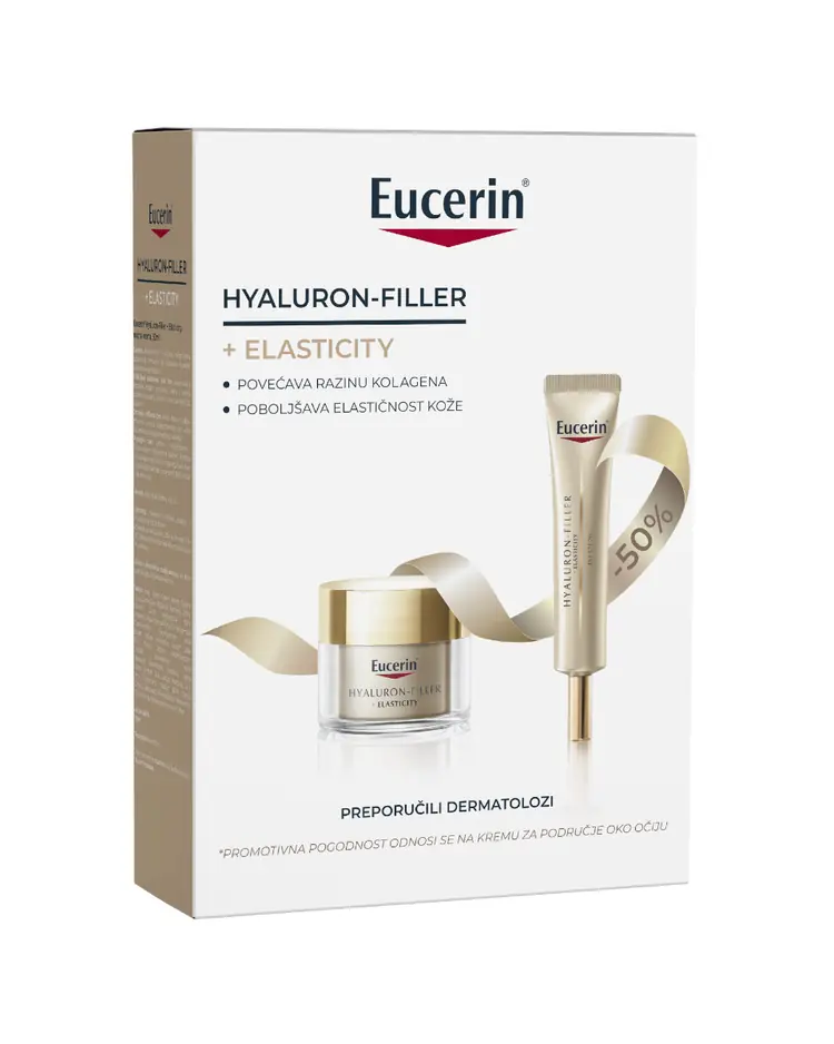 Eucerin Hyaluron-Filler + Elasticity noćni set za povećanje kolagena, 50 ml + 15 ml