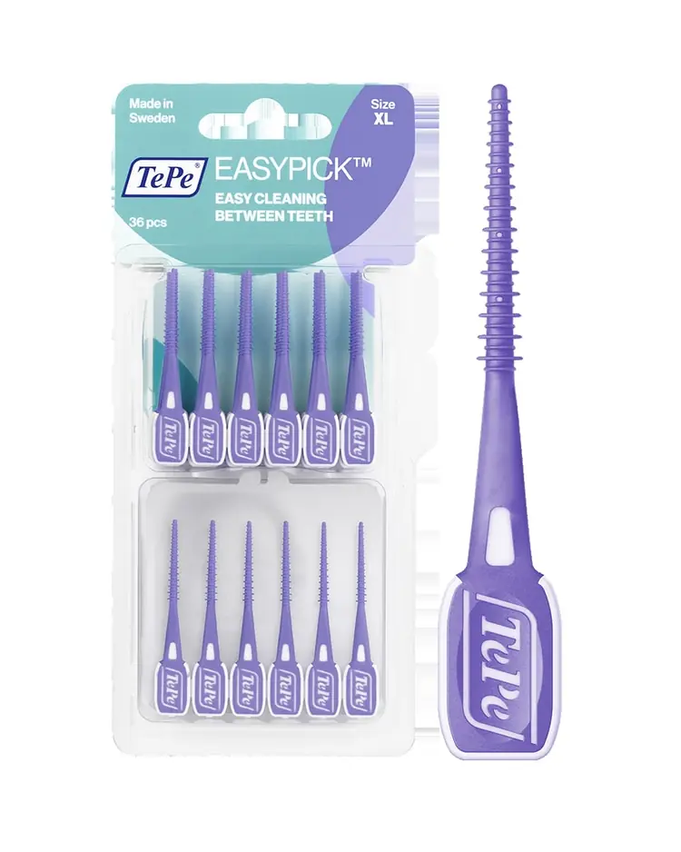 TePe EasyPick Silikonske zubne čačkalice vel. XL ljubičaste, 36 komada