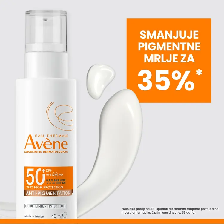 Eau Thermale Avène Visoka zaštita Anti-pigmentation tonirani fluid SPF 50+, 40 ml