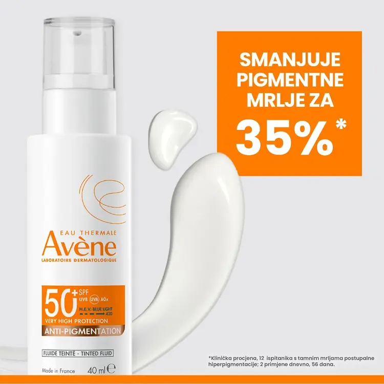 Eau Thermale Avène Visoka zaštita Anti-pigmentation tonirani fluid SPF 50+, 40 ml