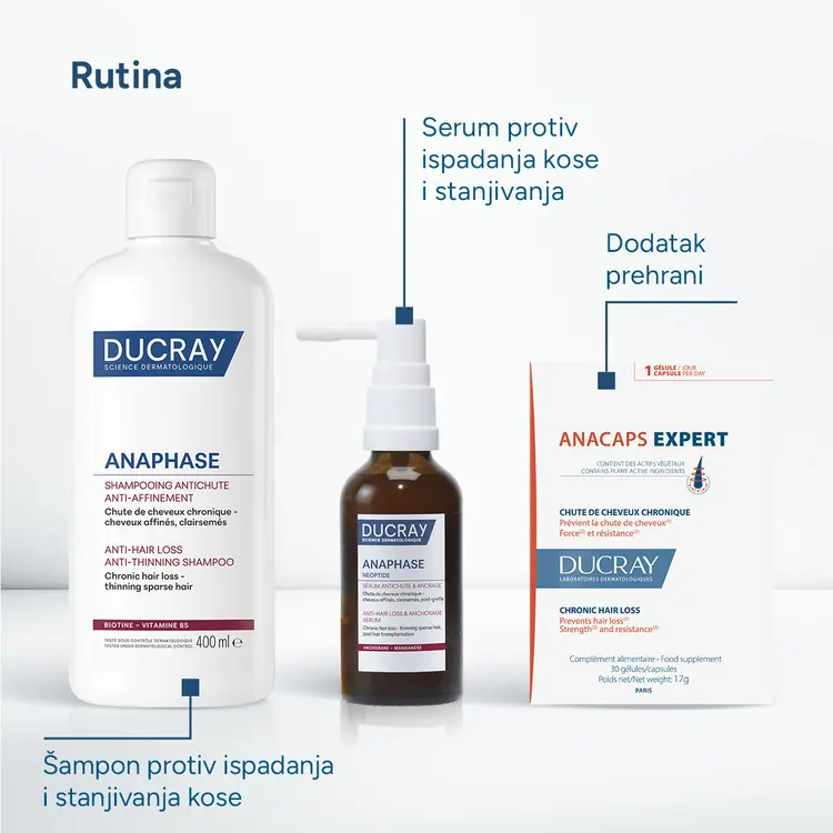 Ducray Anaphase šampon protiv ispadanja kose i protiv stanjivanja, 400 ml  - 07
