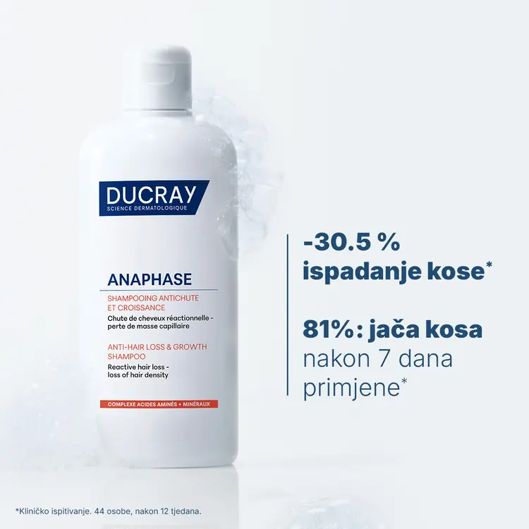 Ducray Anaphase Reactive šampon protiv ispadanja kose i za rast, 200 ml