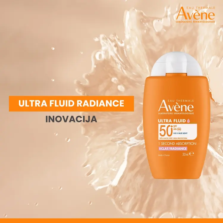 Eau Thermale Avène Visoka zaštita Ultra fluid RADIANCE SPF50+, 50 ml
