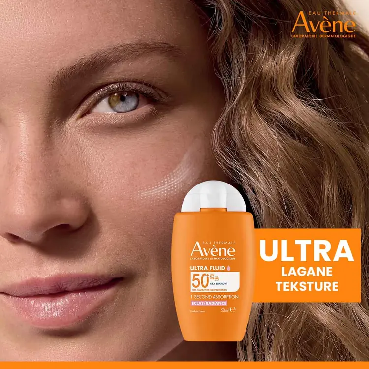 Eau Thermale Avène Visoka zaštita Ultra fluid RADIANCE SPF50+, 50 ml