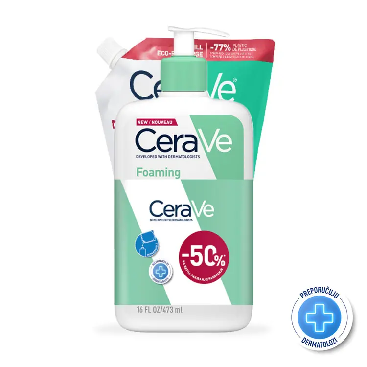 CeraVe Pjenušavi gel za čišćenje, 473 ml + 473 ml refill