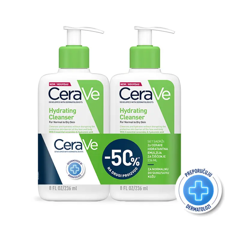 CeraVe Hidratantna emulzija za čišćenje, 236 ml DUO, 2x236 ml